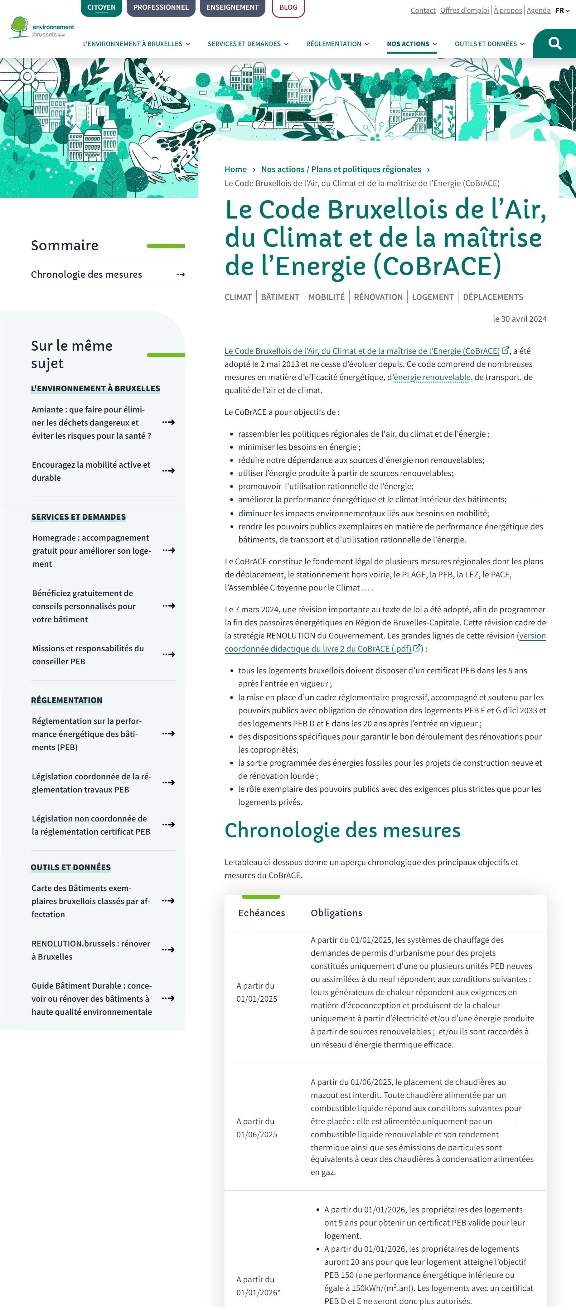 Le Code Bruxellois de l’Air, du Climat et de la maîtrise de l’Energie (CoBrACE)